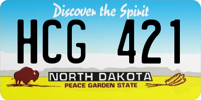 ND license plate HCG421