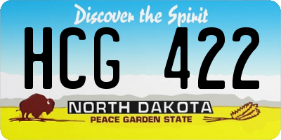 ND license plate HCG422