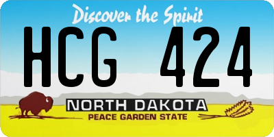 ND license plate HCG424