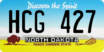 ND license plate HCG427