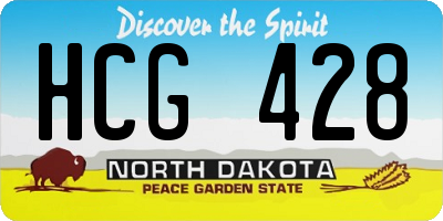 ND license plate HCG428