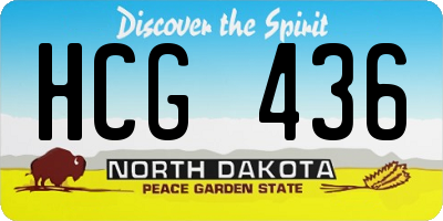 ND license plate HCG436