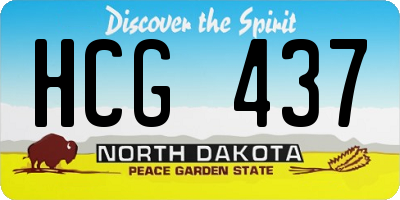 ND license plate HCG437