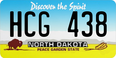 ND license plate HCG438