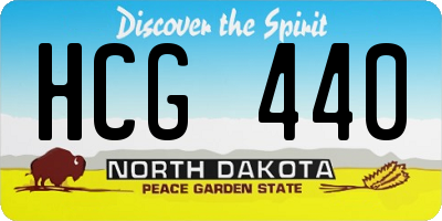 ND license plate HCG440