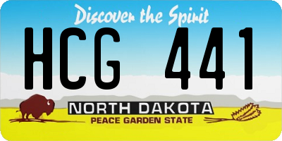 ND license plate HCG441