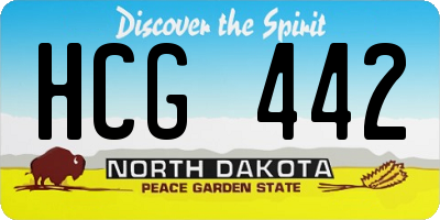 ND license plate HCG442