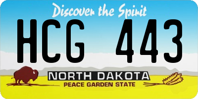 ND license plate HCG443