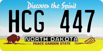 ND license plate HCG447