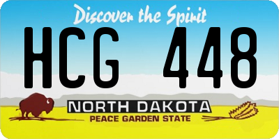 ND license plate HCG448