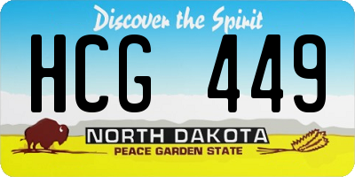 ND license plate HCG449