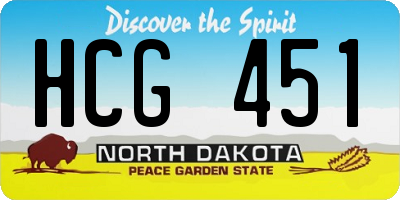 ND license plate HCG451