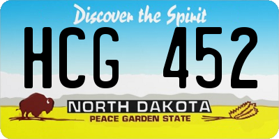 ND license plate HCG452