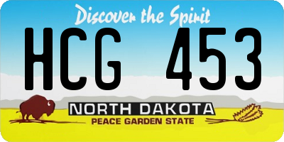 ND license plate HCG453