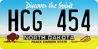 ND license plate HCG454