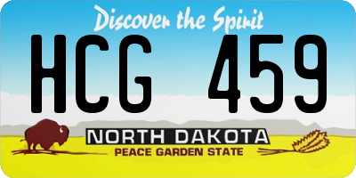 ND license plate HCG459