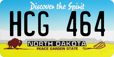 ND license plate HCG464