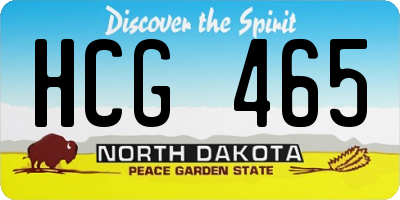 ND license plate HCG465