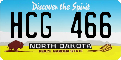 ND license plate HCG466