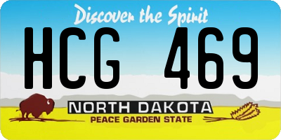 ND license plate HCG469