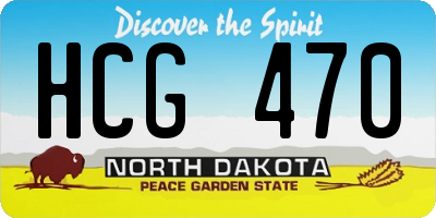 ND license plate HCG470