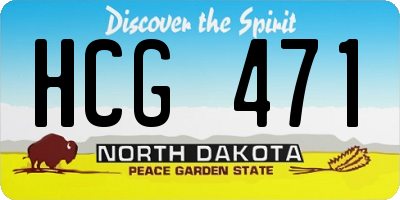 ND license plate HCG471