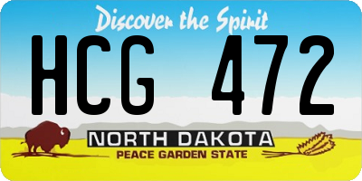 ND license plate HCG472