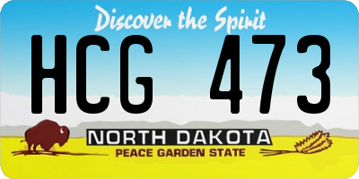 ND license plate HCG473