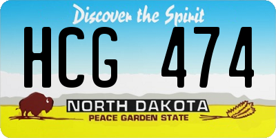 ND license plate HCG474