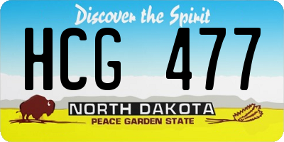 ND license plate HCG477