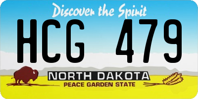 ND license plate HCG479