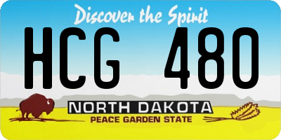 ND license plate HCG480