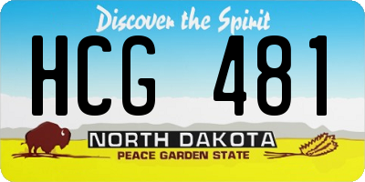 ND license plate HCG481