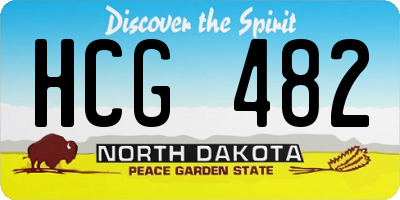 ND license plate HCG482