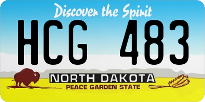 ND license plate HCG483