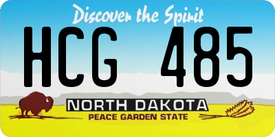 ND license plate HCG485