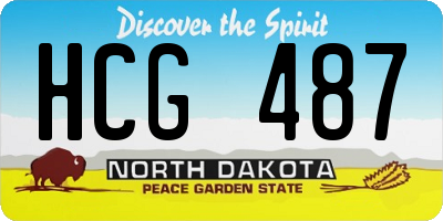 ND license plate HCG487