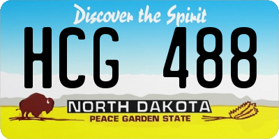 ND license plate HCG488