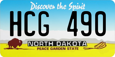 ND license plate HCG490