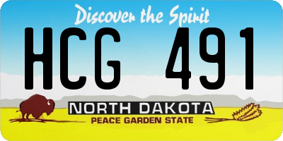 ND license plate HCG491