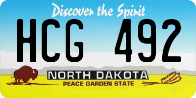 ND license plate HCG492