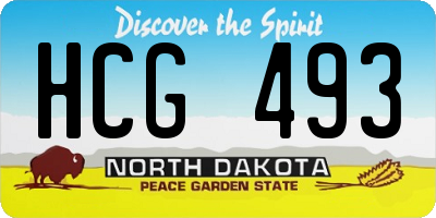 ND license plate HCG493