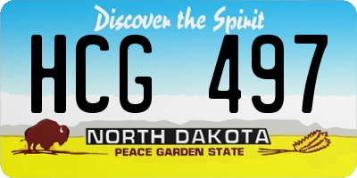 ND license plate HCG497