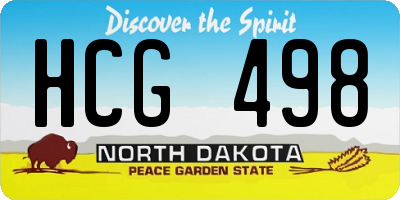 ND license plate HCG498