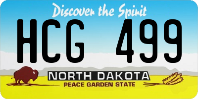 ND license plate HCG499