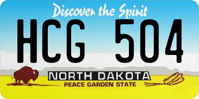 ND license plate HCG504