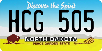 ND license plate HCG505