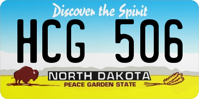 ND license plate HCG506