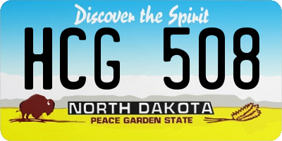 ND license plate HCG508