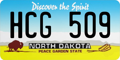 ND license plate HCG509